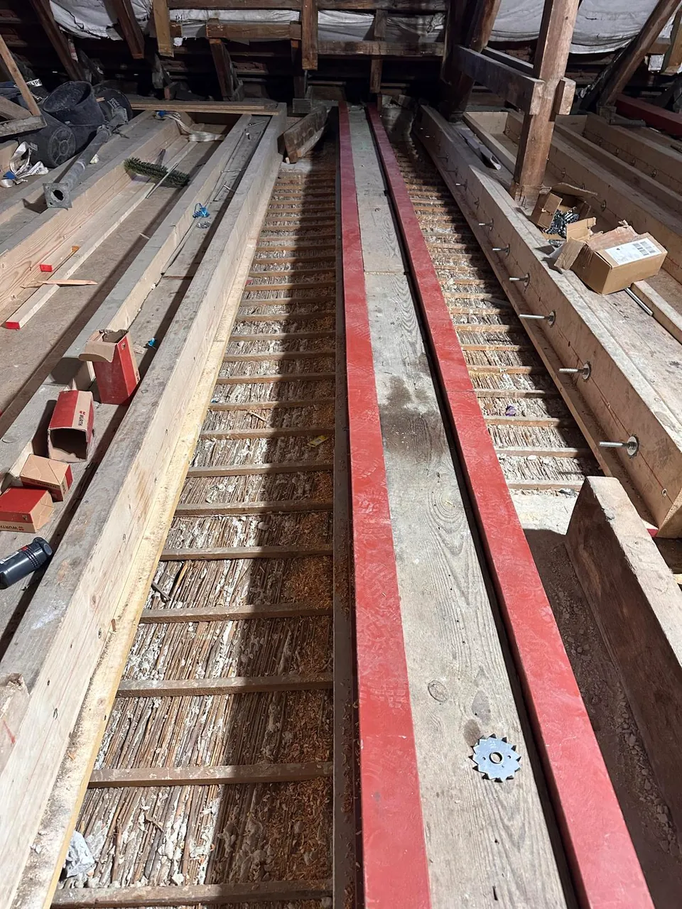Joists reinforced with steel sections